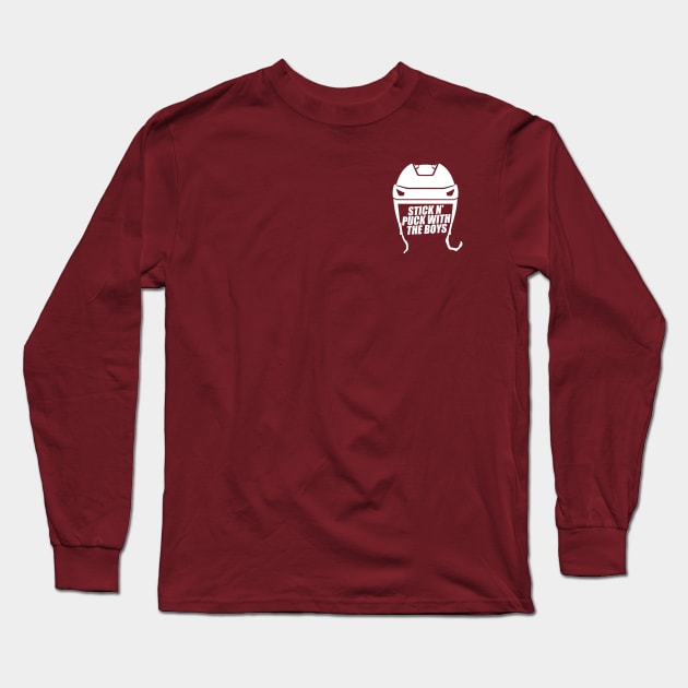 Stick N' Puck With The Boys Long Sleeve T-Shirt by Hockey Fights COVID-19